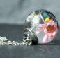 Preview: Halskette Blüten Glaskugel silber romantisch Natur Geschenk Frau Freundin Mutter